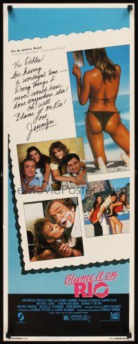 5z457 BLAME IT ON RIO insert '84 Demi Moore, Michael Caine, super sexy postcard image!