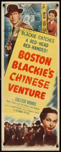 5z465 BOSTON BLACKIE'S CHINESE VENTURE insert '49 detective Chester Morris in Chinatown!