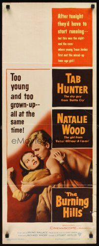 5z471 BURNING HILLS insert '56 Natalie Wood & Tab Hunter are screendom's new teenage sensations!