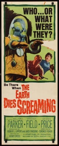 5z513 EARTH DIES SCREAMING insert '64 Terence Fisher sci-fi, wacky monster, who or what were they?