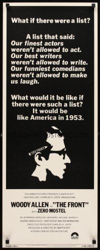 5z531 FRONT insert '76 Woody Allen, Martin Ritt, 1950s Communist Scare blacklist in 1953 U.S.!