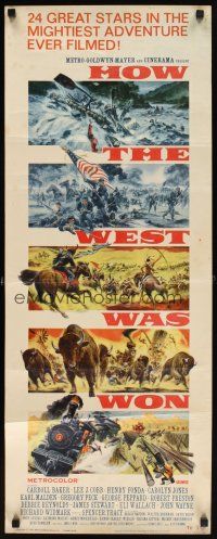 5z560 HOW THE WEST WAS WON insert '64 John Ford epic, Debbie Reynolds, Gregory Peck & all-star cast!