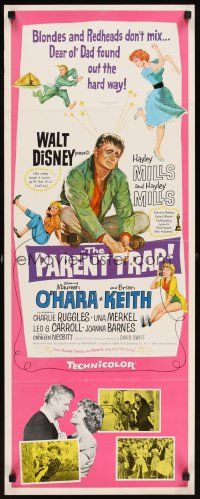 5z634 PARENT TRAP insert '61 Disney, art of Hayley Mills, Maureen O'Hara, Brian Keith!