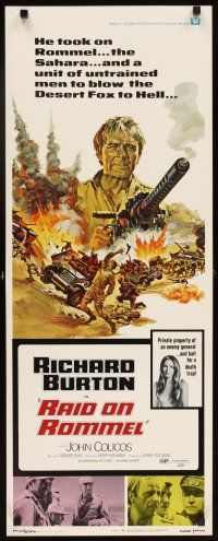 5z660 RAID ON ROMMEL insert '71 cool art of Richard Burton, Wolfgang Preiss as The Desert Fox!