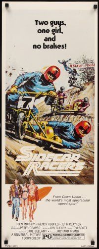 5z702 SIDECAR RACERS insert '75 motorcycle racing from Down Under, two guys, one girl, no brakes!