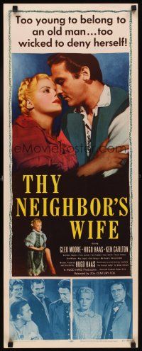 5z763 THY NEIGHBOR'S WIFE insert '53 sexy bad girl Cleo Moore was too wicked to deny herself!