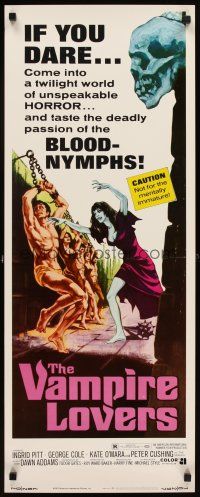 5z778 VAMPIRE LOVERS insert '70 Hammer, taste the deadly passion of the blood-nymphs if you dare!