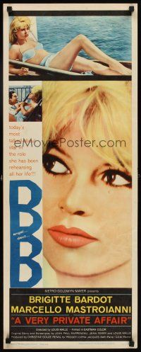 5z782 VERY PRIVATE AFFAIR insert '62 Louis Malle's Vie Privee, c/u of sexiest Brigitte Bardot!