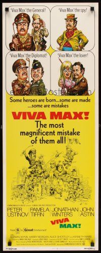 5z785 VIVA MAX insert '70 Peter Ustinov, Jonathan Winters, great Jack Davis art of cast!