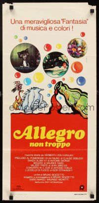 5z288 ALLEGRO NON TROPPO Italian locandina '77 Bruno Bozzetto, great wacky sexy cartoon artwork!