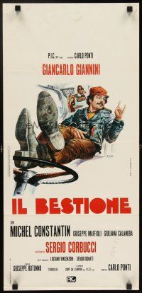 5z292 BEAST Italian locandina '74 Corbucci's Il Bestione, Casaro art of Giancarlo Giannini!