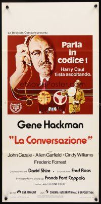 5z314 CONVERSATION Italian locandina '74 Gene Hackman is an invader of privacy, Coppola directed!