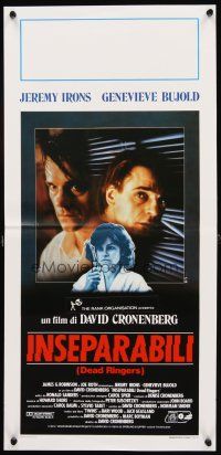 5z320 DEAD RINGERS Italian locandina '88 Jeremy Irons & Genevieve Bujold, directed by Cronenberg!