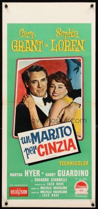 5z353 HOUSEBOAT Italian locandina '59 romantic close up of Cary Grant & beautiful Sophia Loren!