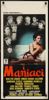 5z368 MANIACS Italian locandina '64 Fulci's I Maniaci, sexy Barbara Steele in lingerie!