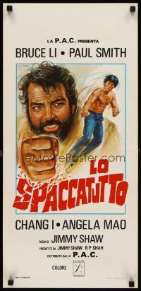 5z388 RETURN OF THE TIGER Italian locandina '79 kung fu artwork of Bruce Li by Studio E2!