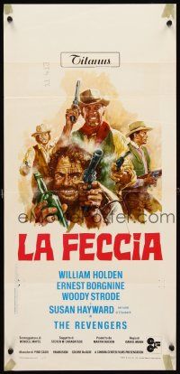 5z390 REVENGERS Italian locandina '72 art of cowboys William Holden, Borgnine & Woody Strode!