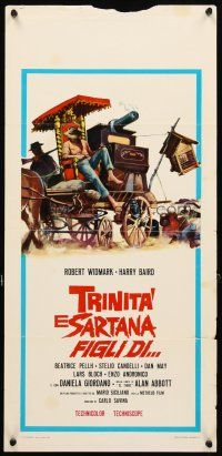5z413 TRINITY & SARTANA ARE COMING Italian locandina '72 Trinita e Sartana Figli Di, wacky art!