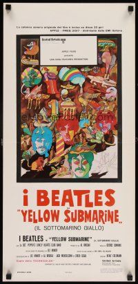 5z421 YELLOW SUBMARINE Italian locandina R70s wonderful different psychedelic art of Beatles!
