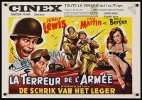 6a006 AT WAR WITH THE ARMY Belgian '51 wacky Dean Martin & Jerry Lewis, sexy Polly Bergen!