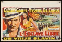 6a007 BAND OF ANGELS Belgian '57 Clark Gable buys beautiful slave mistress Yvonne De Carlo!