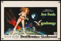 6a008 BARBARELLA Belgian '68 sexiest sci-fi art of Jane Fonda by Robert McGinnis, Roger Vadim!