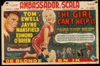 6a014 GIRL CAN'T HELP IT Belgian '56 art of sexy Jayne Mansfield, Tom Ewell, rock & roll!