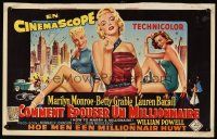 6a003 HOW TO MARRY A MILLIONAIRE Belgian '53 sexy Marilyn Monroe, Betty Grable & Lauren Bacall!