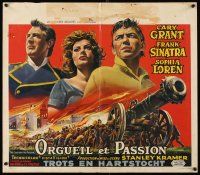 6a039 PRIDE & THE PASSION Belgian '60 different art of Cary Grant, Frank Sinatra & Sophia Loren!