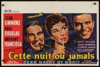 6a053 THIS COULD BE THE NIGHT Belgian '57 Jean Simmons between Paul Douglas & Anthony Franciosa!