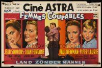 6a058 UNTIL THEY SAIL Belgian '57 Newman & sexy Jean Simmons, Piper Laurie, Joan Fontaine!