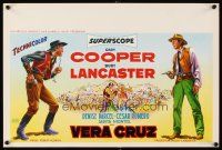 6a060 VERA CRUZ Belgian R60s best close up art of cowboys Gary Cooper & Burt Lancaster!