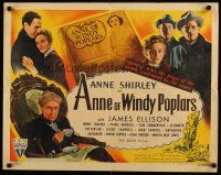 6a239 ANNE OF WINDY POPLARS 1/2sh '40 art of Anne Shirley & James Ellison, from Montgomery book!