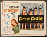 6a291 CARRY ON CONSTABLE 1/2sh '61 wacky art of naked English cops in the shower!
