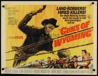 6a297 CATTLE KING 1/2sh '63 cool art of Robert Taylor about to pistol-whip guy, Guns of Wyoming!