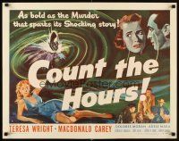 6a313 COUNT THE HOURS style A 1/2sh '53 Don Siegel, art of sexy bad girl Adele Mara!