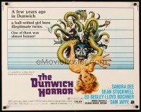 6a335 DUNWICH HORROR 1/2sh '70 AIP, wild horror art of multi-headed monster attacking woman!