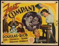 6a340 FAST COMPANY 1/2sh '38 Melvyn Douglas, Florence Rice, Claire Dodd, wacky images!