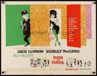 6a407 IRMA LA DOUCE 1/2sh '63 Shirley MacLaine & Jack Lemmon, directed by Billy Wilder!