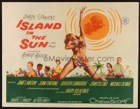 6a408 ISLAND IN THE SUN 1/2sh '57 James Mason, Joan Fontaine, Dorothy Dandridge, Harry Belafonte