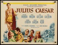 6a418 JULIUS CAESAR 1/2sh R62 art of Marlon Brando, James Mason & Greer Garson, Shakespeare!