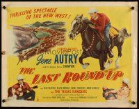6a430 LAST ROUND-UP style B 1/2sh '47 great image of Gene Autry & his famous horse, Champion!