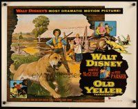 6a485 OLD YELLER 1/2sh R74 Dorothy McGuire, Fess Parker, art of Walt Disney's most classic canine!
