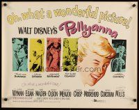 6a506 POLLYANNA 1/2sh '60 art of winking Hayley Mills, Jane Wyman, Disney!