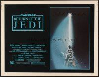 6a527 RETURN OF THE JEDI 1/2sh '83 George Lucas classic, great art of hands holding lightsaber!