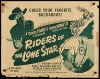 6a533 RIDERS OF THE LONE STAR 1/2sh '47 art of Starrett as The Durango Kid with Smiley Burnette!
