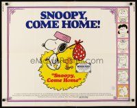 6a562 SNOOPY COME HOME 1/2sh '72 Peanuts, Charlie Brown, great Schulz art of Snoopy & Woodstock!