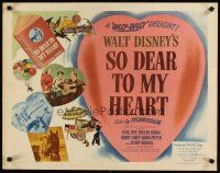 6a563 SO DEAR TO MY HEART style B 1/2sh '49 Walt Disney, Burl Ives, Beulah Bondi, Harrey Carey