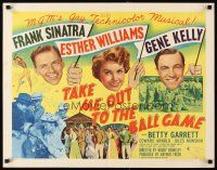 6a598 TAKE ME OUT TO THE BALL GAME style B 1/2sh '49 Sinatra, Esther Williams, Gene Kelly, baseball