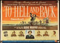 6a621 TO HELL & BACK style B 1/2sh '55 Audie Murphy's life story as a kid soldier in World War II!